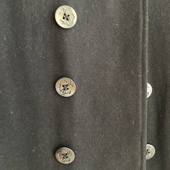 Vintage Old Navy Black Wool Trench Coat size M - Picture 5 of 6